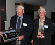 Jack and his wife, Mary, at his induction into Addington Raceway's Harness Hall of Fame